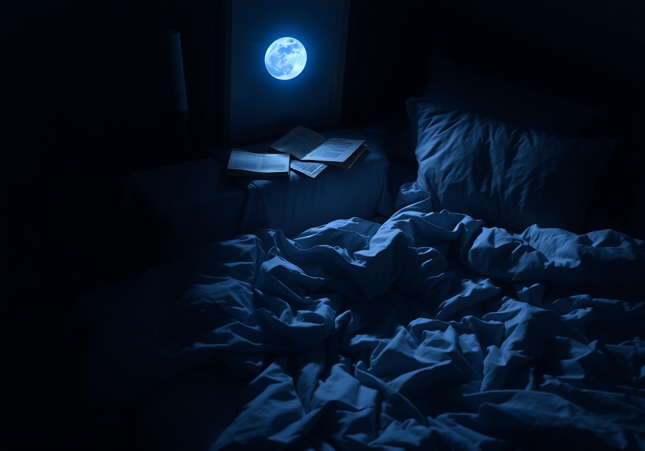 Abstrakte Darstellung einer ruhigen Nachtlandschaft in gedämpftem Mondlicht